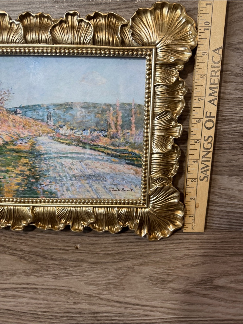 Gold Framed Impressionist Landscape Wall Art - Claude Monet The Road to Vétheuil - Picture 5 of 7